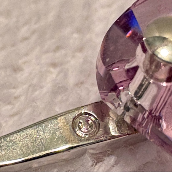 Authentic Swarovski Galet Cut Soft Purple Rhodium Plated Fish Hook Drop Earrings - Picture 10 of 15